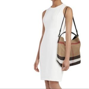 Burberry Ashby Medium Black Check Canvas Bag